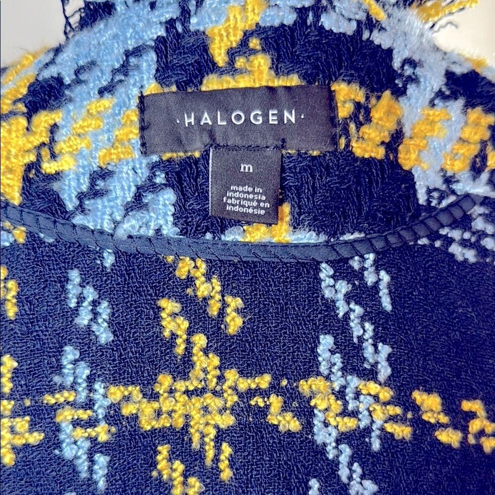 Halogen Stylish Tweed Jacket - Blue and Yellow size Medium - Picture 6 of 7